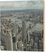Overlooking Manhattan's East River Wood Print