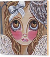 Owl Angel Wood Print