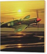 P40 Warhawk Ww2 Us Aviation Art Wood Print