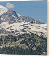 Panorama #1 Of Mt Rainier Wood Print