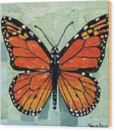 Paper Butterfly - Monarch Wood Print