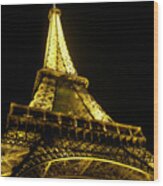 Paris - France - Le Tour Eiffel At Night Wood Print