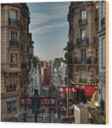 Paris - Montmartre Streetscape 004 Wood Print