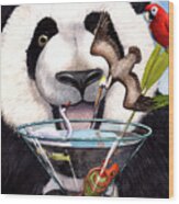 Party Panda Wood Print