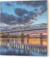 Passing Clouds Above Chattanooga Pano Wood Print