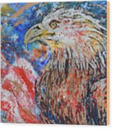 Patriotic Eagle Wood Print