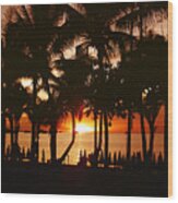 Pattaya Beach Sunset Wood Print