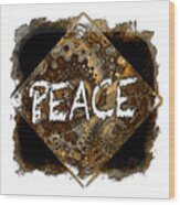 Peace Muted Earthy 3 Dimensional Wood Print