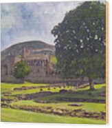 Peaceful Retreat - Melrose Abbey Wood Print