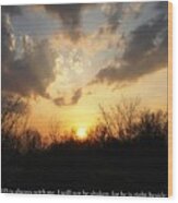 Peaceful Sunset With Psalm 16-8 Scripture Wood Print