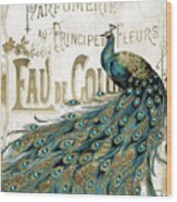 Peacock Jewels Wood Print
