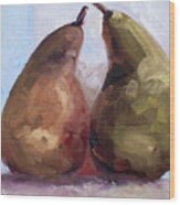 Pears Two Wood Print