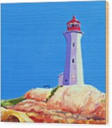 Peggy's Cove Lighthouse Wood Print