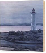 Peggy's Cove Lighthouse Wood Print