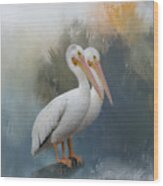 Pelican Pair Wood Print
