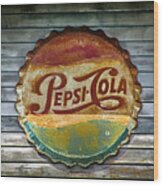 Pepsi-cola Sign Vintage Wood Print