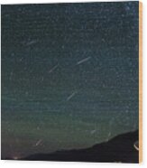 Perseid Meteor Shower Wood Print