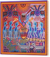 Peyote Shaman Hunting Ritual Wood Print