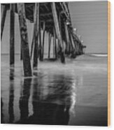 Pier Reflections Wood Print