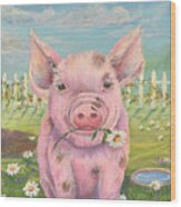 Piggy's Peace Offering Wood Print