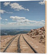 Pikes Peak Cog Railway Track At 14,110 Feet Wood Print