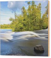 Pine Point Rapids Wood Print