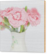 Pink Carnations 2 Wood Print