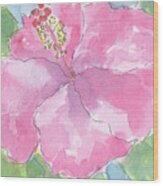 Pink Hibiscus Wood Print