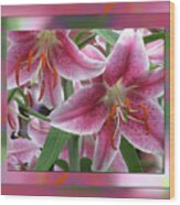 Pink Lily Design Wood Print