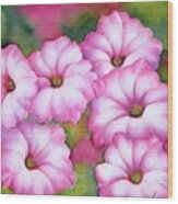 Pink Petunias Wood Print