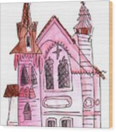 Pink Presbyterian Church Wood Print