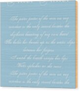Pitter Patter Poem Typography Wood Print