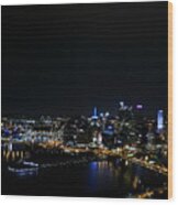 Pittsburgh By Night Wood Print