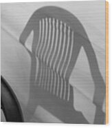 Plastic Chair Shadow 3 Wood Print