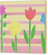 Playground Flowers Wood Print