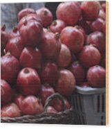 Pomegranates At Jerusalem's Old City Market Wood Print