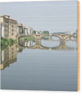 Ponte Santa Trinita On River Arno Wood Print