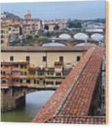 Ponte Vecchio From Uffizi Wood Print