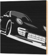 Porsche 911 Gt2 Night Wood Print