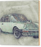 Porsche 911 - Sports Car 1 - Roadster - Automotive Art - Car Posters Wood Print
