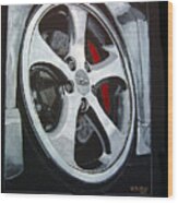 Porsche Techart Wheel Wood Print