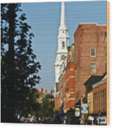 Portsmouth Nh Downtown Wood Print