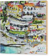 Positano Beach Amalfi Coast Holiday Wood Print