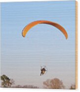 Powered Paraglider Wood Print