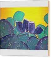 Prickley Pear With Wood Print