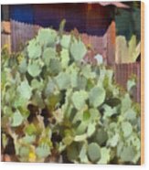 Prickly Pear Cactus Oatman Arizona Wood Print