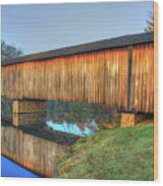 Protection That Works 2 Watson Mill Covered Bridge Reflections Wood Print