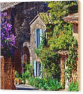 Provence Village Street In Spring Wood Print
