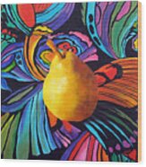 Psychedelic Pear Wood Print