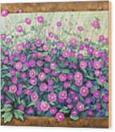 Purple And Pink Flowers Wood Print